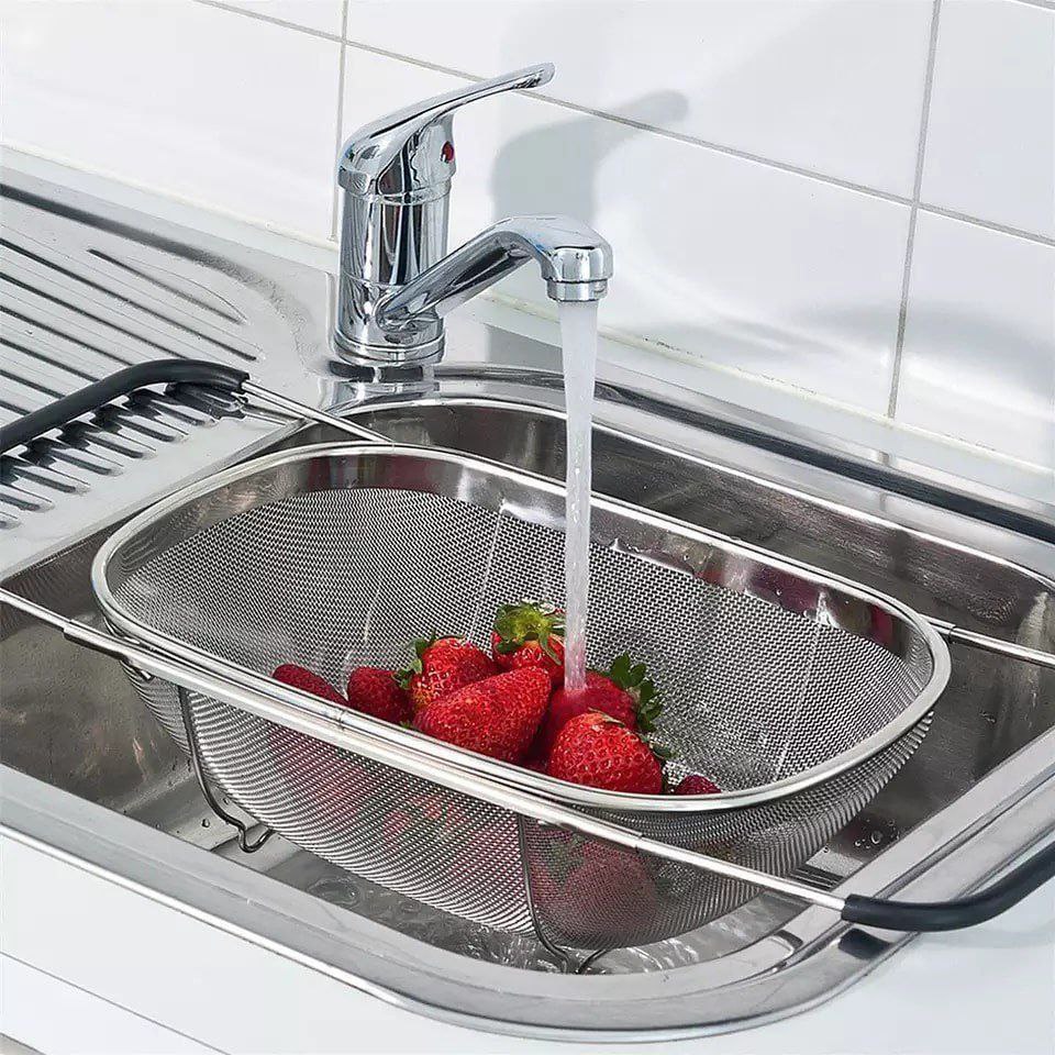 آبکش تاشو استیل کنار سینکی محصول وارداتی