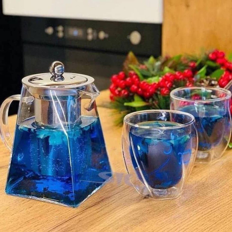قوری پیرکس کف مربعی وارداتی مناسب برای شعله مستقیم